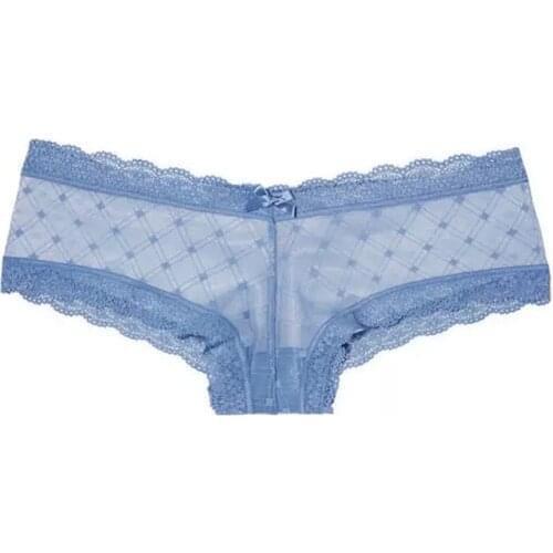 Plus Size Polka Dot Womens Panties Lingerie Lace Patchwork Underwear Underpanties Breathable Low Waist Bow Briefs Thong Стринги