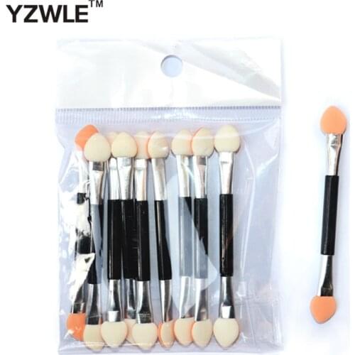 YWK 10pcs Double-ended Nail Brush Metallic Nail Glitter Powder Pigment Nail Decoration Tool