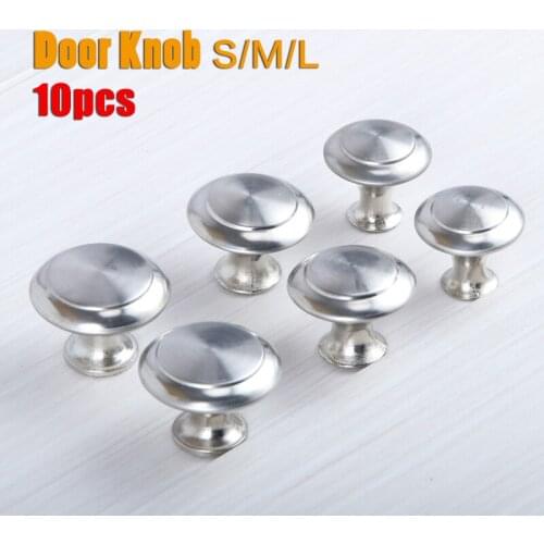 10pcs/set Round Cabinet Knobs Stainless Steel Drawer Knobs Kitchen Cupboard Pull Handles Furniture Hardware Accessory
