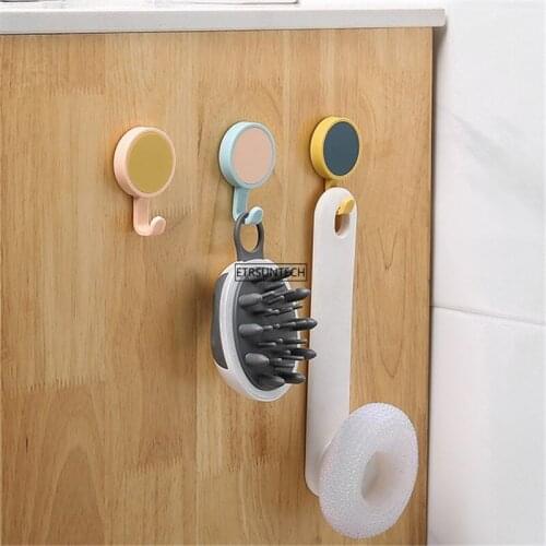 100Set Towel Hooks Plastic Door Hangers Self Adhesive Wall Spin Hangers Racks Keys Organizer Home Decor key holder