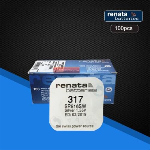 100pack Renata LONG LASTING 317 SR516SW SR62 D317 V317 Watch Battery Silver Oxide Batteries
