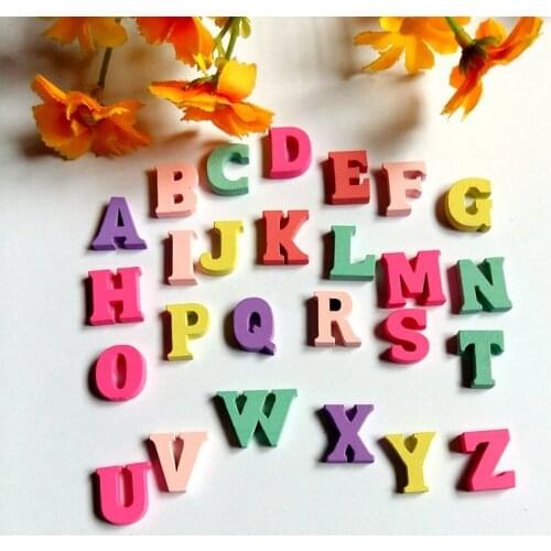 120pcs Mixed multicolor Letter&alphabet Natural wooden Scrapbooking decoration Wood Letters for Craft Flatback