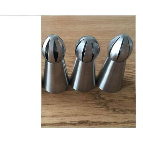 3Pcs/Lot Hot Unique Design Russian Icing Piping Nozzles Cake Decoration Decor Tips Tool Russian Ball Nozzles