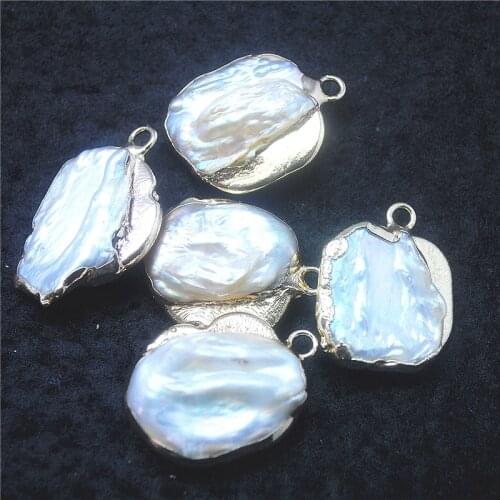 4PCS Nature Pearl Oyster Connectors Freshwater Shell Pendants Size 20-22MM For Women Bracelets Making Accessories Top Fashion DI