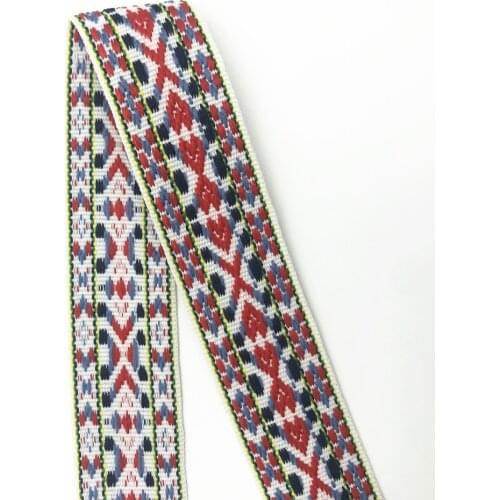 5Yards 23mm 7/8" Handmade Decoration Material Colorful Geometric Jacquard Ribbon Hair Bowknot Clothing Accessory Woven Ribbon