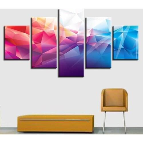 No Framed Abstract Color Graphics 5 Pcs Canvas Picture Print Wall Art Canvas Painting Wall Decor for Living Room