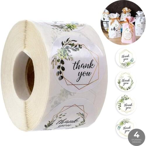 500pcs Greenery Frames Thank You Stickers Seal Labels Stationery Sticker Handmade Stickers Gift Box Home Decoration Accessories