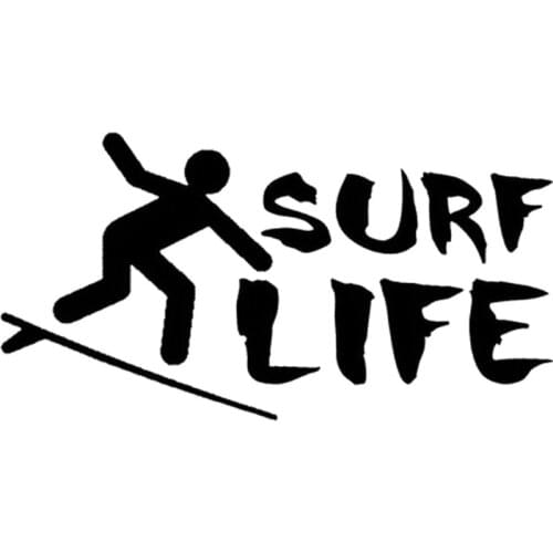 7*14CM Funny Surfing Stimulus Pattern Car Sticker Stylish Car styling Accessories Decorative Decals Black/Sliver C4-0027