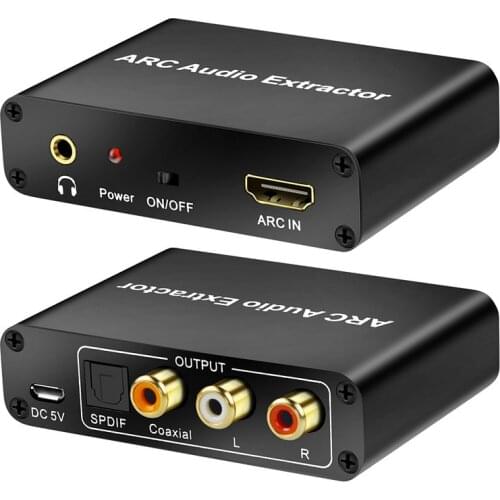 192KHz HDMI-compatible ARC Audio Extractor HDMI Audio Adapter Digital to Analog Audio Converter DAC SPDIF RCA 3.5mm Jack Output