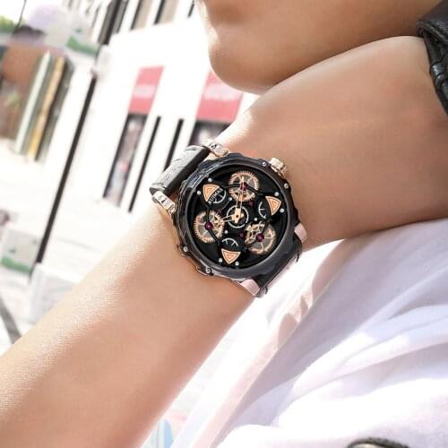 Watches Mens 2021 Casual Leather Quartz Mens Watch Top Brand Luxury Business Clock Male Sport Waterproof Date Chronograph watch