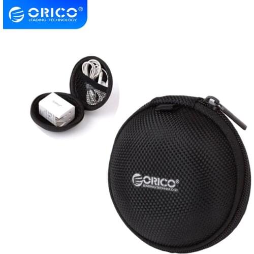 ORICO Headphone Case Bag Portable Earphone Earbuds U-disk Storage for Memory Card USB Cable Organizer Mini Earphone Bag-Black