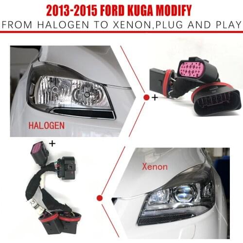 CZMOD Car Headlight Modification Upgrade Special Wiring Adapter Harness For 13-15 Ford Kuga From Halogen To Xenon Plug And Play