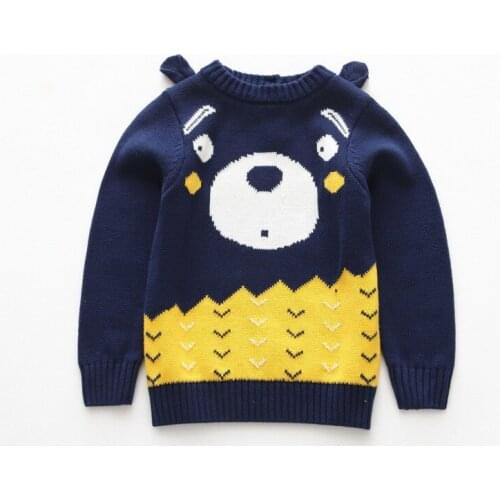 Baby Cartoon Sweaters 2018 Autumn Winter New Childrens Cartoon Bear Knitting Sweaters Kids Pullovers Knitting Top Kids Sweater