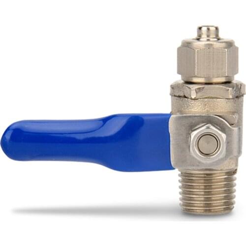 Ball valve fittings for water purifier faucet of household kitchen 6.35mm OD Hose 1/4" Male Thread