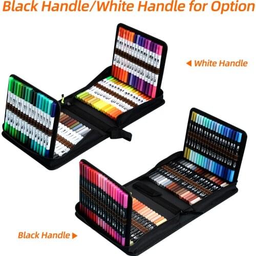 120 Colors Dual Tip Brush Pens Art Markers Set with Brush and Fine Tips Colored Pen for Children Adults Artists Drawing