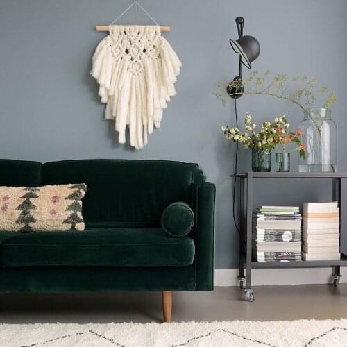 Macrame Icelandic Woolen Woven Tapestry Ins Nordic Ornaments Minimalist Black and White Wall Hanging Headboard Boho Decor