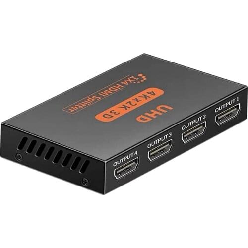 HDMI Compatible Splitter 1 in 4 Out, 4K Supports Full Ultra HD 1080P Switch Splitter for PC DVD HDTV Projector