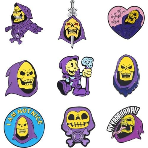 Halloween Skull Anime Badges On Backpack Horror Pins Brooches For Women Deadpool Anime Enamel Pin Badges For Clothes Accessories