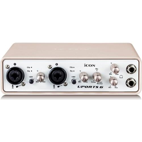 ICON Uports 6 USB recording interface provides an audio input and output USB External Sound card 24-Bit 96/192KHz 4-In/2-Out USB