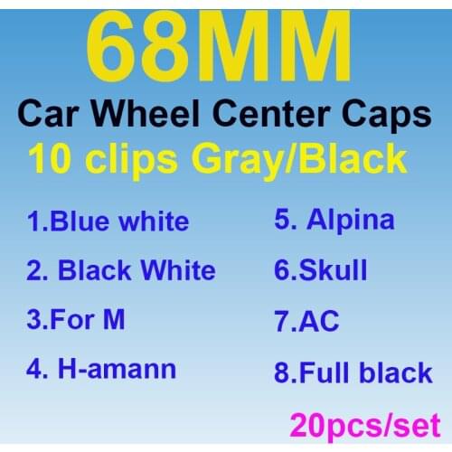 20pcs Wheels HubCaps Centre 68mm 10Clips ABS Car Wheel Center Hub caps Rims Caps for F10 F30 F15 E63 E64 E65 E86 E89 E85 E91