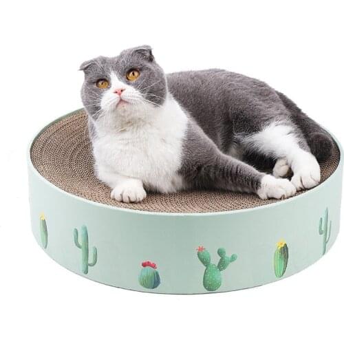 Round Type Cat Catnip Scratch Board Nail Scraper Mat Bed Toy Cats Scratcher Corrugated Paper Kitten Pad Rest Pet Supplies