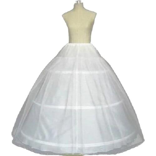 NEW Hot Sale 3 Hoop Ball Gown Bone Full Skirt Crinoline Petticoats For Wedding Dress Wedding Skirt Accessories Slip