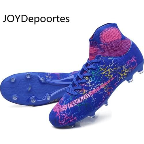 New High Ankle Soccer Shoes Men chuteira Society Outdoor Football Boots Turf Soccer Cleats Kids AG Women Soft Football Shoes