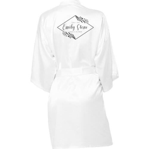 Personalized Custom Name Flower Print Wedding Bride Team Robes Bridal Party Robes Bridesmaid Robes gift