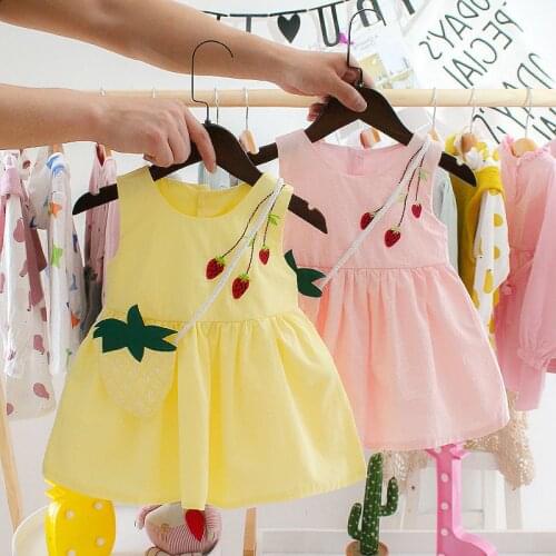New Summer Baby Girls A-line kids dresses for girls Party Little Girl Kids Clothes Sleeveless Princess Patchwork Outfits Dress