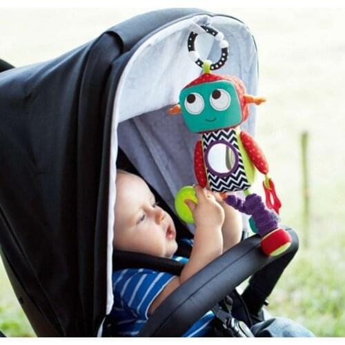 Newborn Baby Plush Stuffed Robot Doll Stroller Toys Elephant Rattle Infant Bed Crib Hanging Mobile Toys For Children Kids Gift