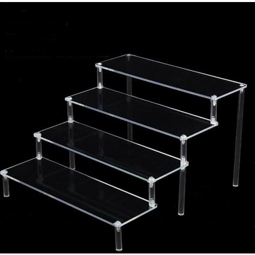Clear Acrylic Cosmetics Storage Rack Detachable Cartoon Character Ladder Frame Holder Toy Car Model Purse Perfume Display Stand