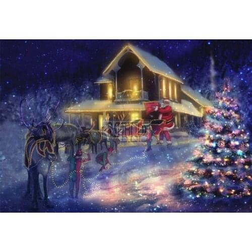 Needlework 5d diy diamond painting Christmas tree winter landscape full square 3d diamond embroidery mosaic home decor kit