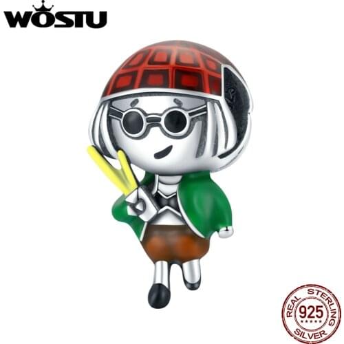 WOSTU 2021 925 Sterling Silver Vintage Sweet Girl Love Killer Pendant Charm Beads Fit Original Bracelet DIY Jewelry CQC1988
