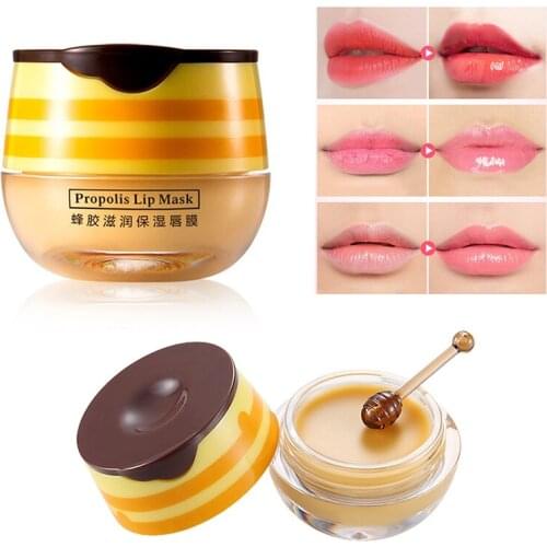 Propolis Moisturizing Lip Mask Sleep Lip Balm Nourishing Anti-wrinkle Lip Care Anti-cracking Unisex Lip Mask With Brush TSLM1