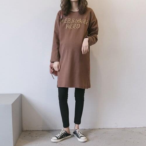 Spring New Style Fashion Korean-style Maternity Clothes Loose And Plus-size Pregnant WOMENS Hoodie Leopard Pattern Printed