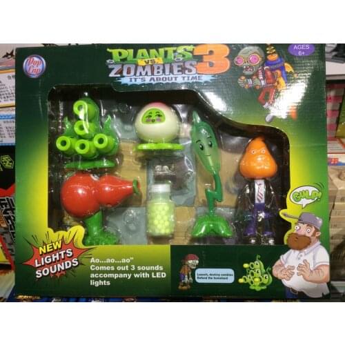 Funny Plants vs Zombied Garden Warfare Peashooter ABS Action Figure Model Gifts Toys For Children With Light can Shoot bullets
