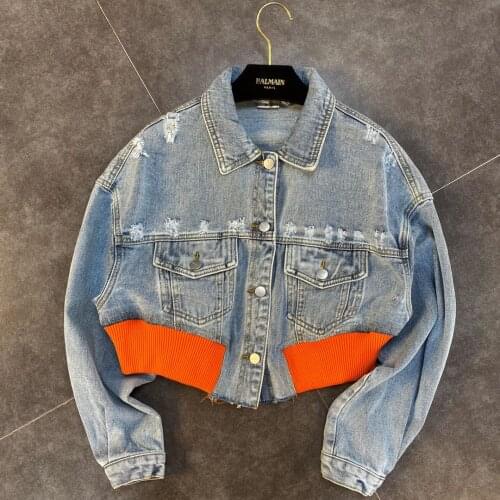 2020 Patchwork Color Long Sleeve Turn-down Collar Jackets Turn-down Collar Korean Fashion Autumn Winter Women Coat Tide