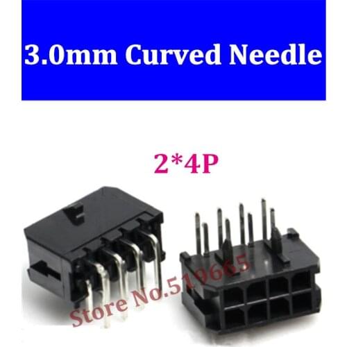 1-2000pcs Free Shipping 43045-0800 3.0mm Spacing Connector 90 degree Bend needle/Curved needle, 3.0-2*4Pin 8P 8pin Terminal Plug
