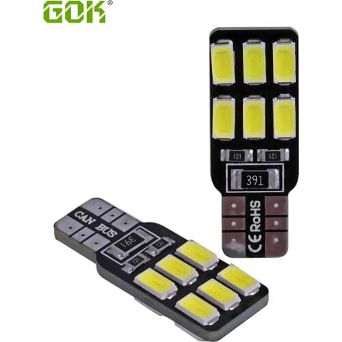 2pcs Error Free T10 Canbus Led w5w T10 led 158 168 194 5630 5730 12smd SMD t10 Car light Canbus Replacement Light Lamp Bulbs 12v