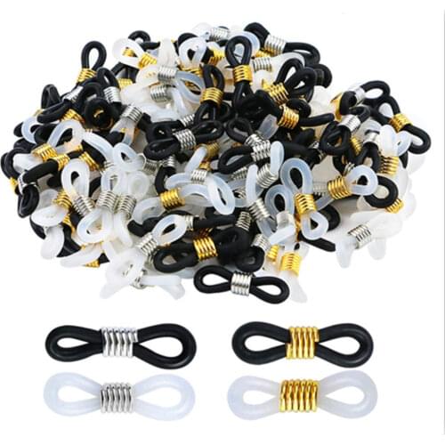 20 PCs Eyeglass Chain Ends, Adjustable Silicone Ends Connectors Anti-Slip Ends Retainer Connector Holder, 20 x 6 mm, 4 Style New