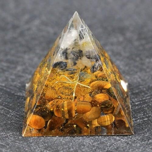 2021 Orgone Pyramid Energy Generator Recruit Wealth tiger eye stone Transport Feng Shui Goods Of Furniture Orgonite jewelry