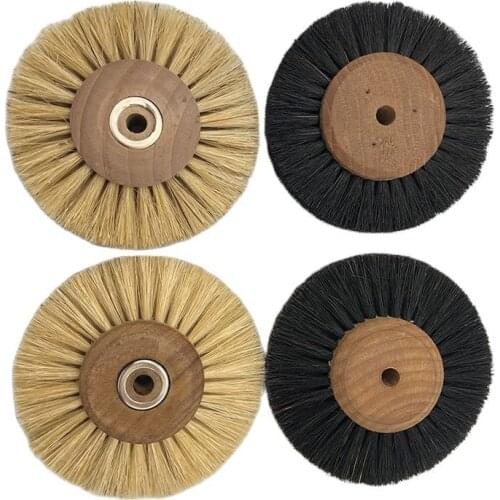 4 Pcs Black/White Bristle Buff Dental Laboratory Materials Dentistry Odontologia Latch Polishing Brush Wooden Wheel Rotary Tools