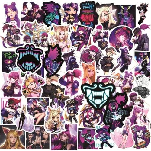 10/30/50PCS Game LoL KDA Stickers Laptop DIY Guitar Luggage Skateboard Phone Bike Car PVC Waterproof Graffiti Sticker