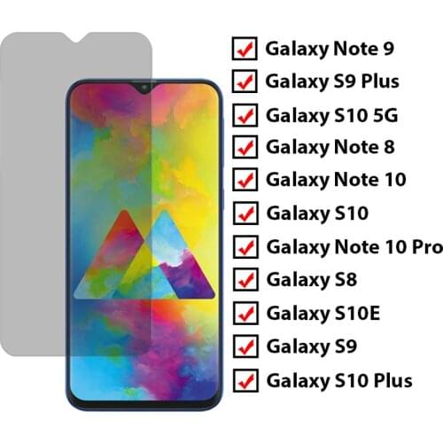 Anti Peep Spy Protective Glass for Samsung Galaxy S10 5G S8 S9 Plus Privacy Screen Protector for Samsung Note 8 9 10 Pro S10E