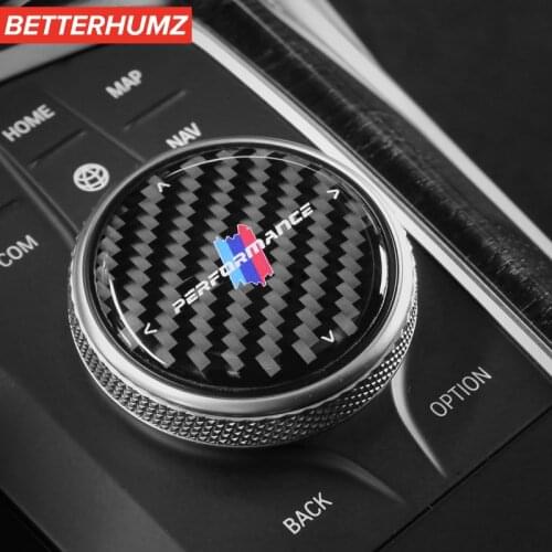 BETTERHUMZ Carbon Fiber Car Multimedia Button Cover Trim Knob Sticker For BMW G20 G28 G29 X3 X4 G01G02 G08 M Performance Sticker