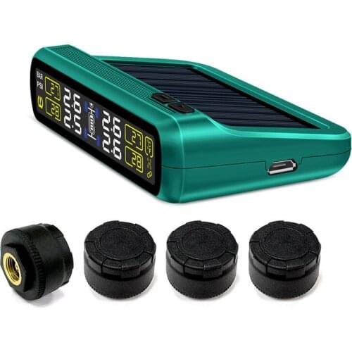 Car TPMS Tire Pressure Alarm Monitor System 4 External Sensors PSI BAR Alert Real-time tire temperature Pressure Monitoring