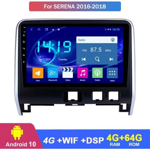 For Serena 2016 2017 2018 car multimedia GPS navigation 2.5D IPS 4G LTE Android 10 Car Stereo Multimedia Player 4G RAM 64G ROM