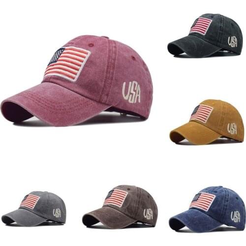 Baseball Cap Baseball Cap For Adult Classic Flag Washed Old Letter Sunshade Baseball Cap Embroidery Baseball Visor Cap 2021