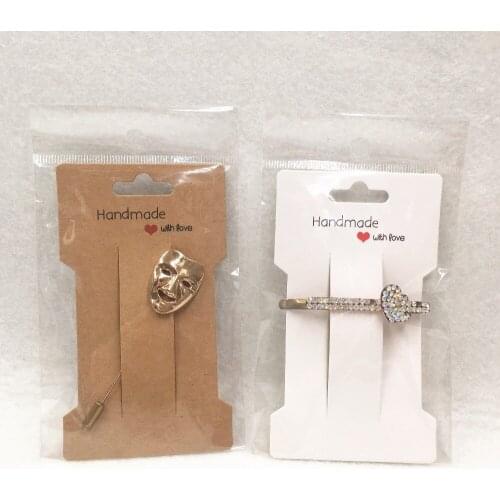 100pcs Paper Hair Clip Cards 11.5*6.6cm Handmade Hairpin Package Sale Display Cards Jewelry Hair Accessory Packaging Cards