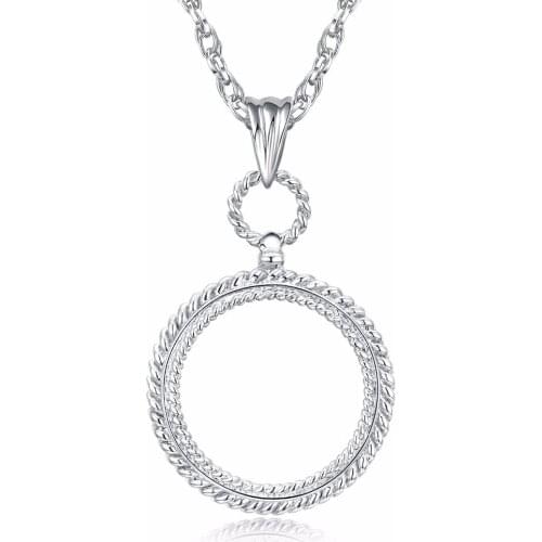 Concept Design Long Chain Necklace With 2X Magnifying Glass Pendant Daily Reading Purpose Lead Free Magnifier